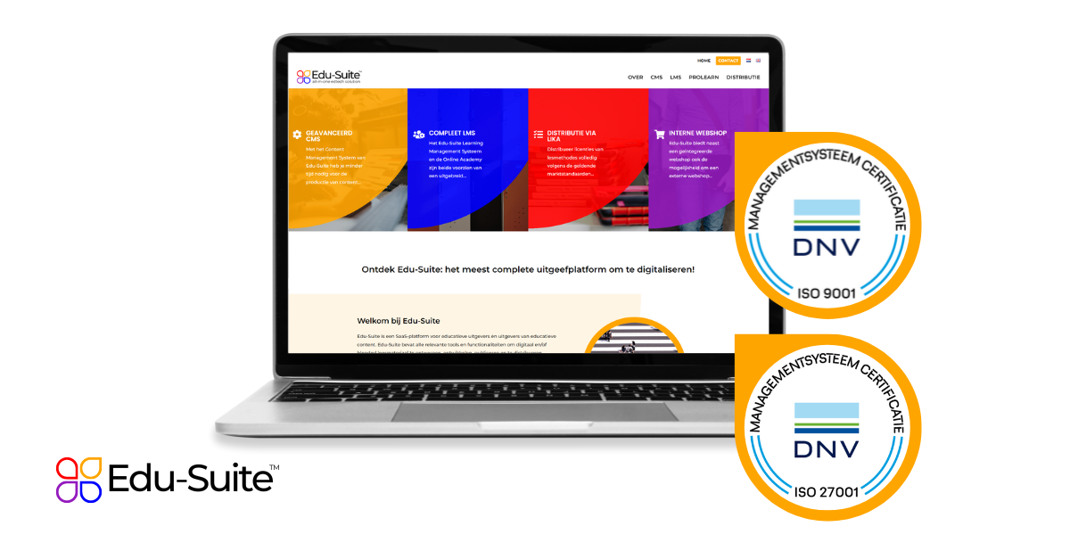 Edu-Suite certificering ISO 9001 27001